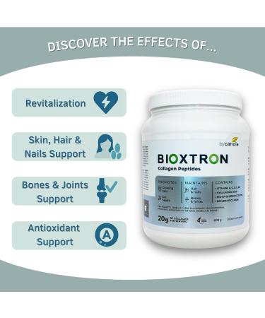 Bioxtron Collagen Peptides Powder - Unflavored Type I Bovine with Stem Cell Renewal for Hair Nail Skin Gut Bone & Joint Health Support - Hyaluronic Acid Protein Biotin - 600g (30 Servings) 1.31 Pound (Pack of 1) - Buy Online on GoSupps.com