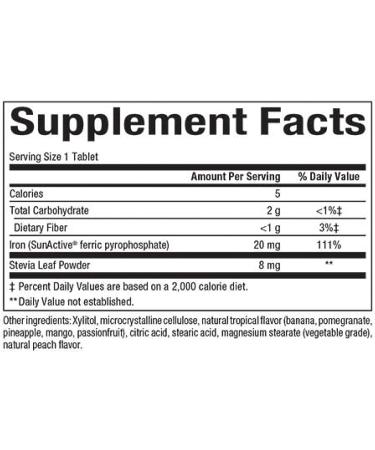 Natural Factors Easy Iron 20 mg - 60 Chewable Tablets for Enhanced Iron Absorption - Buy Online on GoSupps.com
