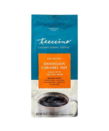 Teeccino Dandelion Caramel Nut Herbal Coffee, Prebiotic & Gluten Free - 10oz (Pack of 3) - Buy Online on GoSupps.com