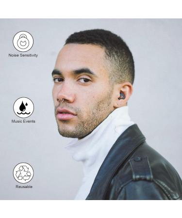 Ear Plugs for Sleeping - Reusable Silicone Noise Cancelling Hearing Protection | Travel & Snore Relief (2 Pairs - Black - Buy Online on GoSupps.com