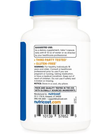 Nutricost Wild Yam Root 2 500mg Equivalent (from 125mg of 20:1 Extract) Per Serving 120 Capsules for 120 Servings Per Bottle - Vegan Wild Yam Root Extract Supplement Gluten-Free GMO-Free - Buy Online on GoSupps.com