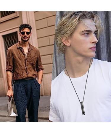 Magiho Stainless Steel Mindful Breathing Necklace | Smoke Cessation & Stress Relief Tool - Black - Buy Online on GoSupps.com