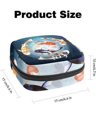 Menstruation Pad Bag with Zipper - Stylish Women's Napkin & Tampon Collection Bag (Koi Fisch Yin Yang) - International Shipping Available - Buy Online on GoSupps.com