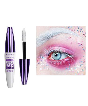 HISUNBEN White Mascara Waterproof 10ml Long Lasting Mascara Mascara for Christmas Halloween Party Wedding (White Box