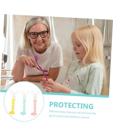 Iwowhero Children's Toothbrush Set - 3 Pieces of Colorful Mouth Cleaning Tools for Kids - U Shadow Toothbrush Handbook - Ideal for Young Oral Hygiene - Buy Online on GoSupps.com