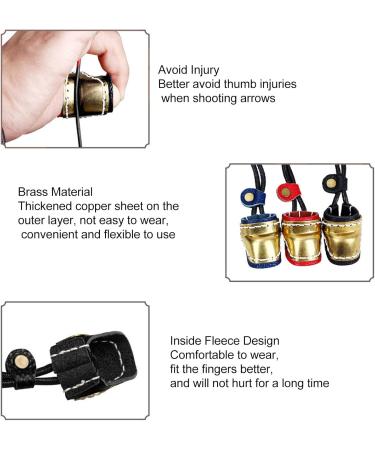 Buy Bnineteet Archery Thumb Rings | Brass Daema Protection & Soft Leather Finger Guards for Traditional Archery - Black - Buy Online on GoSupps.com