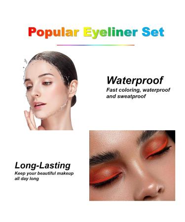 12 Colors Matte Liquid Eyeliner Set - Long Lasting Waterproof Eye Liner Pen - Colored Eyeliner Pencil for Bright and Colorful Look - Buy Online on GoSupps.com