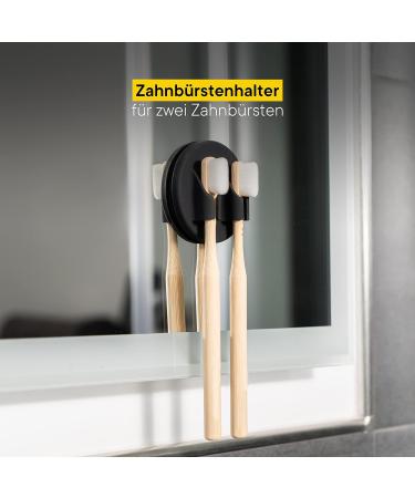 DELUXXOO High-Quality Silicone Toothbrush Holder - Self-Adhesive No Drilling Extra Strong Hold - Stylish Bathroom Organizer & Decoration - Buy Online on GoSupps.com