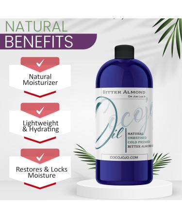 Dr Joe Lab Bitter Almond Oil - 32 oz - Pure Unrefined Cold Pressed Extra Virgin Non GMO All Natural Vegan Bulk Carrier Oil Perfect for Body Hair Face Skin Nails Facial Hair DIY Cosmetics 32 Fl Oz (Pack of 1) - Buy Online on GoSupps.com