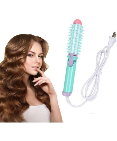Buy 2-in-1 Ceramic Heated Curling Iron Brush for Travel - Mini Hair Curler & Straightener - Anti-Scald Volume & Smoother Hair - Blue - Buy Online on GoSupps.com