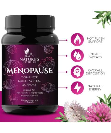 Menopause Relief Supplement with Black Cohosh & Dong Quai - 60 Capsules | Hormone Support & Energy Boost | Non-GMO Women's Menopause Vitamins - Buy Online on GoSupps.com