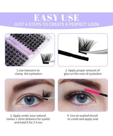 0.07mm D Curl Mixed Long Cluster Lashes 12-16mm | Reusable Soft Wispy Eyelash Extensions - Buy Online on GoSupps.com