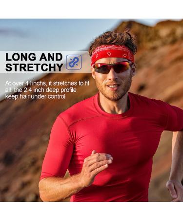 4-Piece Bandana Headband Set for Men & Women - Non-Slip Sweat-Wicking Athletic Headbands for Sports & Yoga - Buy Online on GoSupps.com