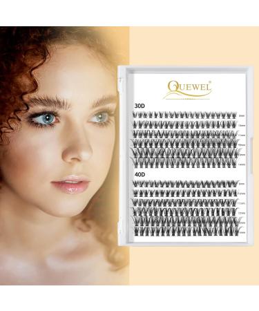 QueWel Cluster Lashes - 240 Pieces of 0.07D Curl DIY Eyelash Extensions (8-14mm Mix) for Natural Look - Single Cluster Eyelashes - Buy Online on GoSupps.com