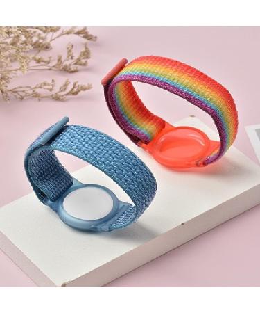 AIVYNA Kids Airtag Bracelet 2 Pack - Adjustable Nylon Wristband for Children - Silty Sand + Seven Colors - Lightweight & Compatible with Airtag - Buy Online on GoSupps.com