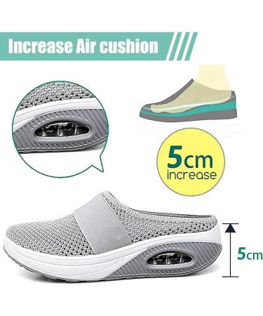 Diabetic Air Cushion Slip On Orthopedic Walking Shoes for Elderly Women - Navy Blue 5.5 - Buy Online on GoSupps.com