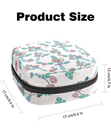 Anna Cowper Budgie Beauty Pattern Sanitary Napkin Storage Bag - Multi-colored Portable Period Pouch for Women and Teen Girls | Feminine Menstrual Cup and Nursing Pad Holder - Buy Online on GoSupps.com