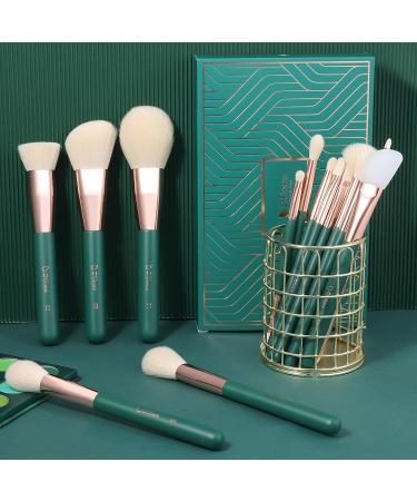 Ducare Professional 20Pcs Green Makeup Brush Set with Silicone Face Mask Brush - Kabuki Foundation Blending Powder Blush Concealers Eyeshadows - Buy Online on GoSupps.com