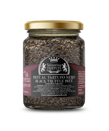 Valnerina Tartufi Black Truffle Pat | Tartufata Sauce with Mushrooms Truffles Black Olives | Jar 90 gr.