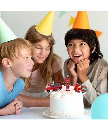 NICENEEDED 42 Pcs Fireman Cake Toppers Fire Truck Hydrant Cupcake Picks Firefighter Cake Decoration Fireman Themed Happy Birthday Cake Toppers for Baby Shower Birthday Party Decoration - Buy Online on GoSupps.com