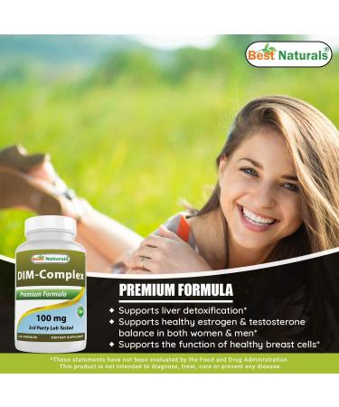 Best Naturals DIM Supplement 100mg - 120 Capsules for Estrogen Balance in Menopause & PCOS - Buy Online on GoSupps.com