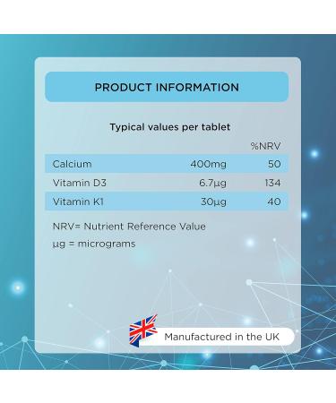 Healthspan Calcium & Vitamin D (240 Chewable Tablets) | High Strength Pure Calcium Supplement | Natural Source of Vitamin D3 | Added Vitamin K for Bone Health | Vanilla | Vegetarian - Buy Online on GoSupps.com