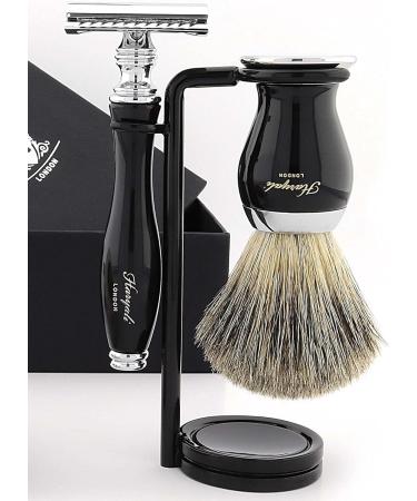 Luxury Haryali London 5-Part Shaving Set - Double-Sided Razor Hair Brush Soap Bowl & Stand | Perfect Gift for Shaving Enthusiasts - Buy Online on GoSupps.com