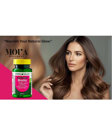 Biotin + Keratin Tablets 10 000 mcg 60 Count | Daily Nutrient Support + Complimentary Vitamins & Minerals Guide - Buy Online on GoSupps.com