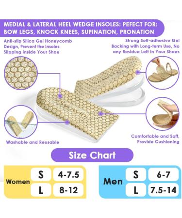 3 Layers Adjustable Insoles for Supination & Overpronation - Anti-Slip Heel Wedge for Foot Alignment & Knee Pain Relief (Beige Size S: W 4-7.5/M 6-7 - Buy Online on GoSupps.com