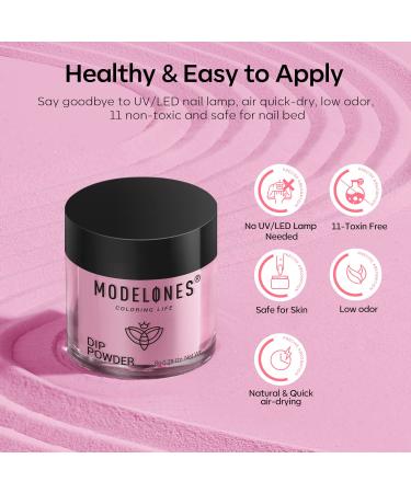 Modelones Dip Powder Nail Kit - 30 Colors Acrylic Dipping Powder Set for DIY Manicure | Hot Pink Magenta Lemon Green | Includes Top/Base Coat & Activator - Buy Online on GoSupps.com