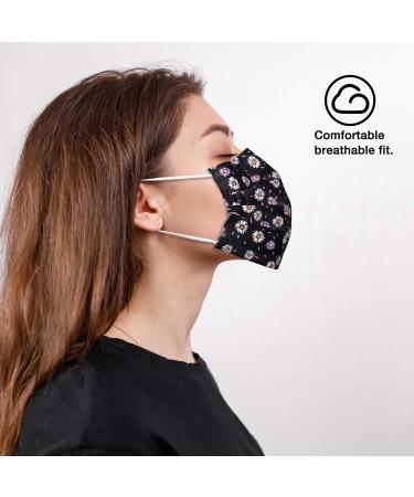 NU R 10pcs Floral 3 Ply Disposable Face Mask with Filter Layer & Elastic Earloop - FLORAL-017 | Retail Sealed Bags - Buy Online on GoSupps.com