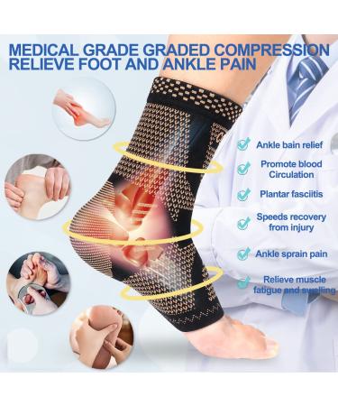 Copper Infused Compression Ankle Brace for Men & Women - Pain Relief & Protection for Plantar Fasciitis, Sprained Ankle, Achilles Tendonitis - Size Medium - Buy Online on GoSupps.com