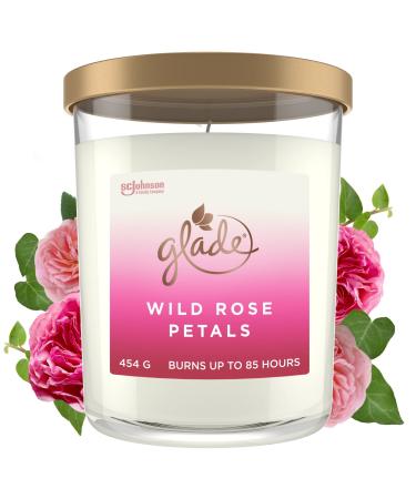 Glade Extra Large Scented Candle Home D cor Jar Candle Infused with Essential Oils 85 Hour Burn Time Wild Rose Petals 454g