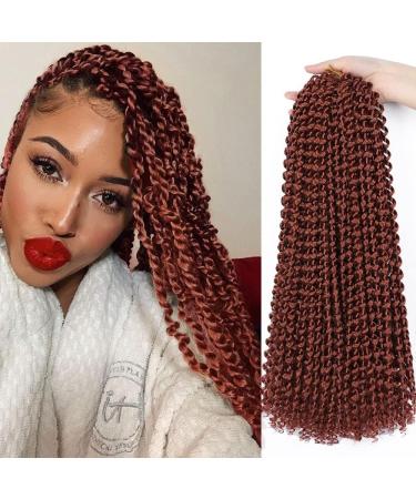 Passion Twist Hair 7 Packs 24 Inch Water Wave Crochet Hair for Long Bohemian Hair BraIding Hair Yddm Passion Twist Crochet Hair Extensions 350# Passion Twist Crochet Hair Pre Twisted 350# 24inch (7 Pack)