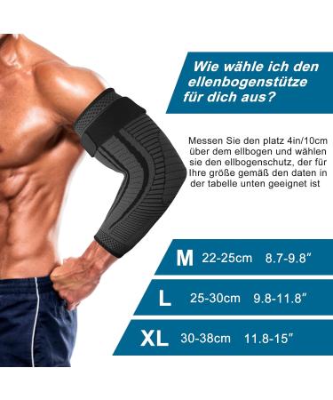 Ruilala Elbow Bandage Compression - Breathable Non-Slip Support for Tennis Golf Arthritis - 2 Pack (Black M) - International Shipping - Buy Online on GoSupps.com