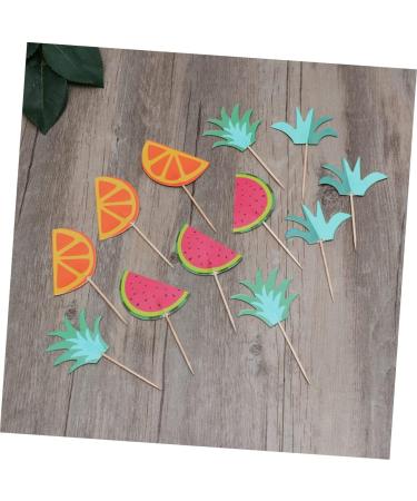 ibasenice 144 pcs kids decor cake toppers cake decorations fruit decor hawaiian decor Hawaii fruit toppper Hawaii toppper Hawaii cupcake toppper decorate top hat Insert card the summer child - Buy Online on GoSupps.com