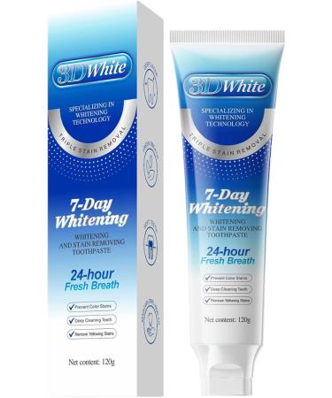3D Enamel Whitening Toothpaste Triple Pack (120g Each) Deep Stain Cleaning Formula for a Polished Look and a Confidently Fresh Mouth White One Size One Size White - Buy Online on GoSupps.com
