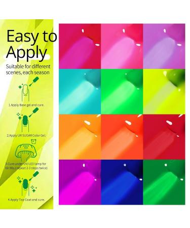 UR SUGAR Neon Gel Nail Polish Set - 12 Vibrant Colors for DIY Manicure Fluorescent Spring & Summer Nail Art Kit - Buy Online on GoSupps.com