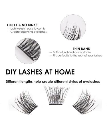 Lanciley Individual Lashes 90 Cluster DIY Eyelash Extension Kit - Natural Style | Easy to Use for Makeup Beginners | Includes Glue, Tweezers | Choose from 10/12/14/15/16mm C CC D Curl - 1.0 count Pack - Buy Online on GoSupps.com