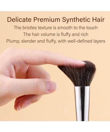 SIXPLUS 3 Pc Black Makeup Brush Set - Bronzer Blush Highlighter & Blender Sponge for Powder Cream & Liquid - International Shipping Available - Buy Online on GoSupps.com