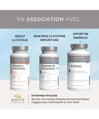 BIOCYTE Calcium Liposomal - Dietary Supplement Bone Calcemia Protection of Micro-Encapsulated Active Ingredients - Calcium Vitamin D3 Vitamin K2 -MK7-60 Capsules - 20 Day Program - Buy Online on GoSupps.com