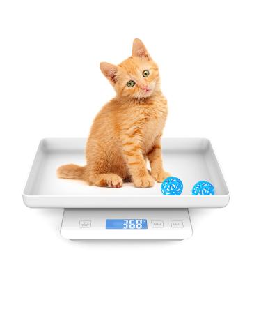 Newborn Pet Scale for Puppy and Kitten, Pet Scale with Detachable Tray for Dog Whelping Nursing, Weigh Pets Baby in Grams, 33lbs (0.03oz), Size 11"x 9" Inch White