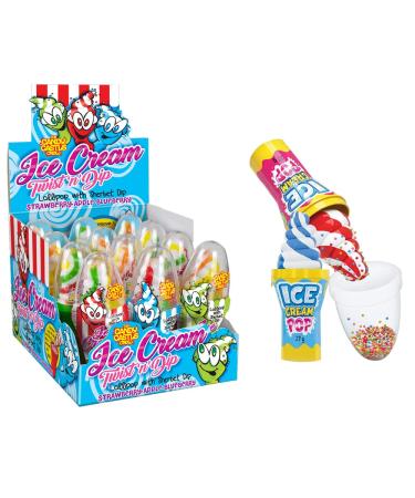Ice Cream Twist & Dip Lollipop Dipper 27g - Fruit Flavoured Ice Cream Pop (6 Packs)