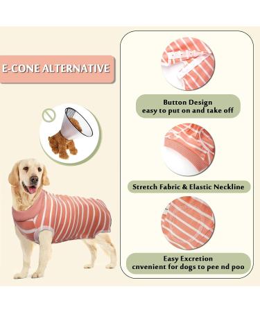 Buy Hipet Recovery Suit for Dogs & Cats - Post-Op Wear Prevents Licking Abdominal Wounds E-Collar Alternative (XXXL Pink Striped) - Buy Online on GoSupps.com