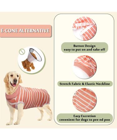 Buy Hipet Recovery Suit for Dogs & Cats - XXL Pink Striped | Post-Surgery Wound Protection & Licking Prevention - Buy Online on GoSupps.com