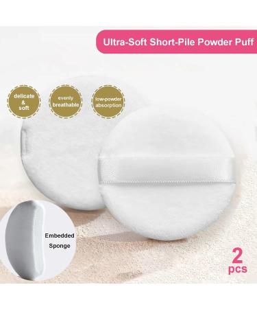 5 Pieces Large Body Powder Puff and Powder Container Crystal Case for Dust Puff Powder applicator with Box for Face and Body (Amber Butterfly) Butterfly Amber - Buy Online on GoSupps.com