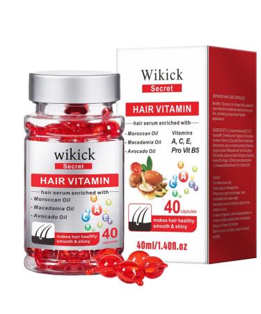 Hair Treatment Serum Hair Vitamin Serum Oil Capsules No Rinse with Moroccan/Macadamia/Avocado Oils Enriched with Vitamins A C E Pro B5