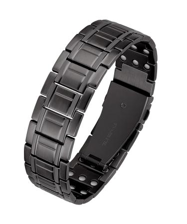 Jeracol Magnnet hard band men titanium steel magnet bracelet healing men with ultra strength of 3500 gauss magnet adjustable bracelet with distance tool and jewelry gift box 3x-gray - Buy Online on GoSupps.com