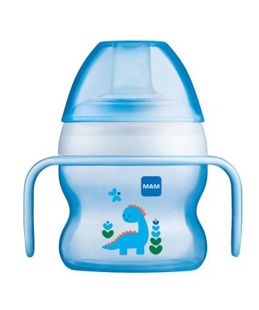 MAM Starter Cup (1 Count) MAM Sippy Cup Drinking Cup With Extra-Soft Spill-Free Spout and Non-Slip Handles For Boys 4+ Months Five Ounces Blue 4 Oz Boy 1 Count (Pack of 1)