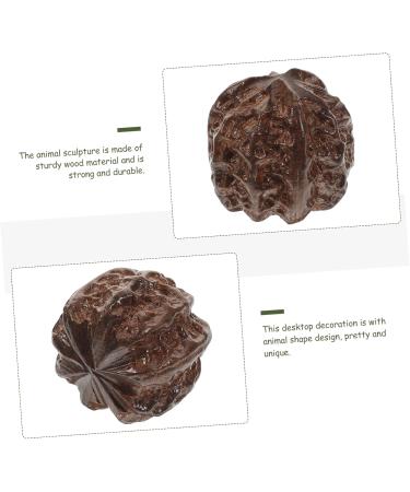 Coheali Wenwan Chinese Peach Wood Carved Gymnastics Stress Balls - Baoding Style 4x4cm Handmade Decoration - Buy Online on GoSupps.com